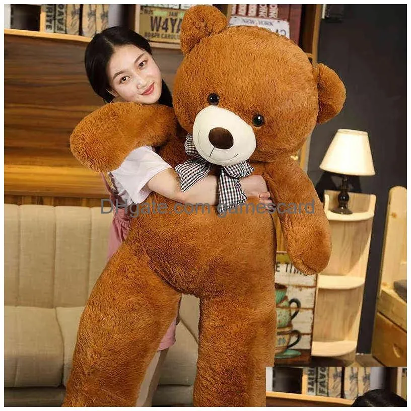 Stuffed & Plush Animals Nt 95/120/140Cm Soft Teddy Bear P Toys Pink Brown Super Big Hing Pillow Animal Cushion Children Birthday Gift Dhu9Q