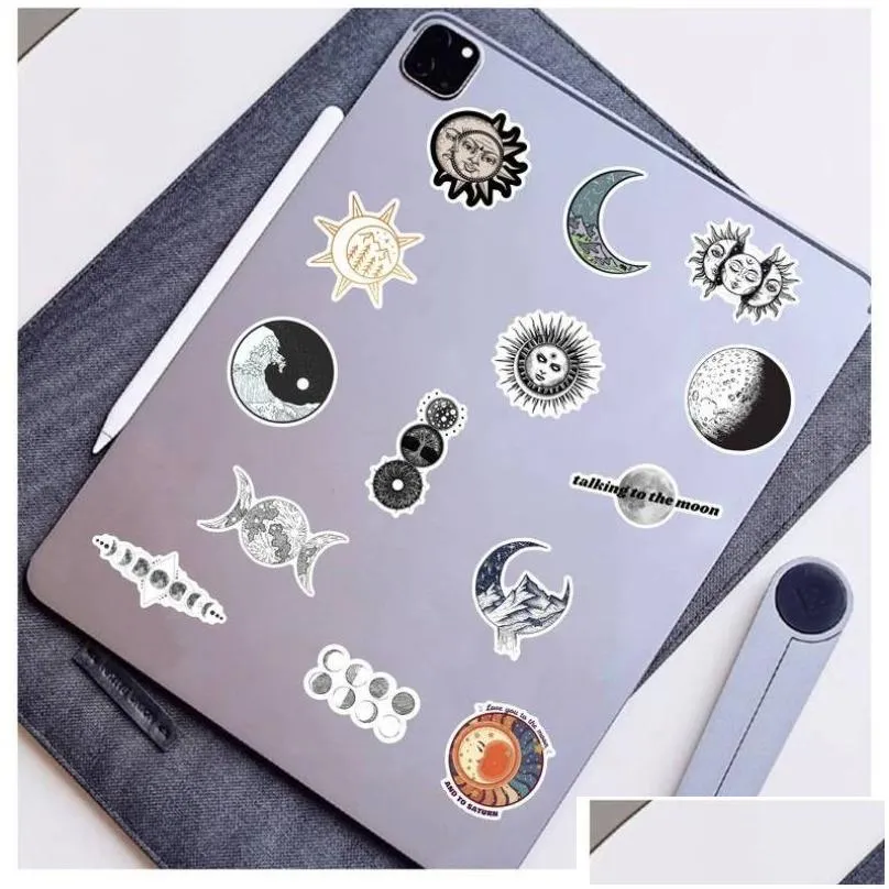 50pcs/lot retro greek mythology triple moon goddess stickers sun moon graffiti sticker for diy luggage laptop skateboard motorcycle bicycle