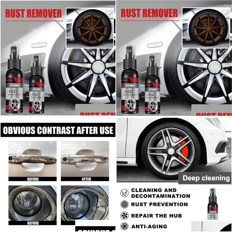 car wash solutions 30ml wheel tires anti-rust cleaner automobile multifunctional rust remover surface polisher tools protection repair