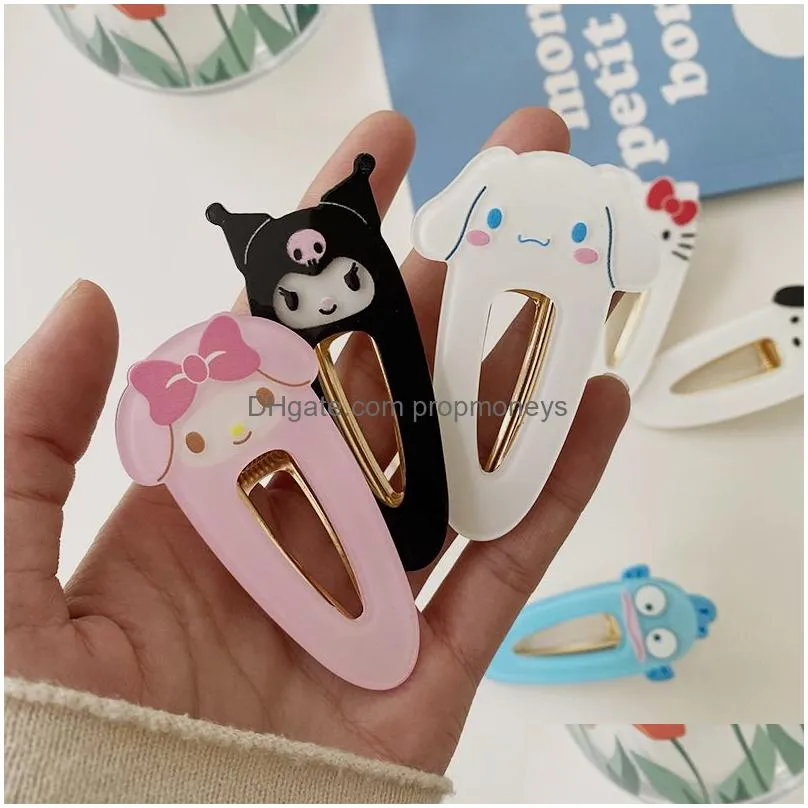 Hair Accessories Ins Fashion Kuromi Cinnamoroll Cute Barrettes Girls Hair Accessories Mti Different Design Drop Delivery Baby, Kids Ma Dhgms