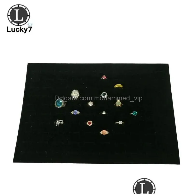 rings 5pcs/lot tray ring inserts liners grey/black veet jewelry rings 100 slots foam