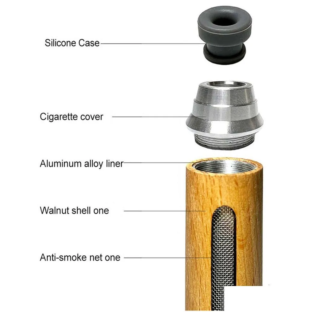 cigarette holder ashtray wooden tobacco ash collection tray smoking anti-dirty cleanable universal cigarettes filter for car use