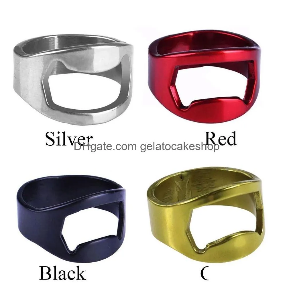 openers portable beer thumb bottles opener unique stainless steel finger ring for men fashion punk color