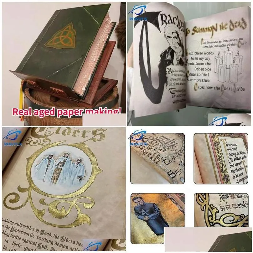 decorative objects figurines charmed book of shadows retro green er ancient stories bound journal 350 pages spellbook magic gift d