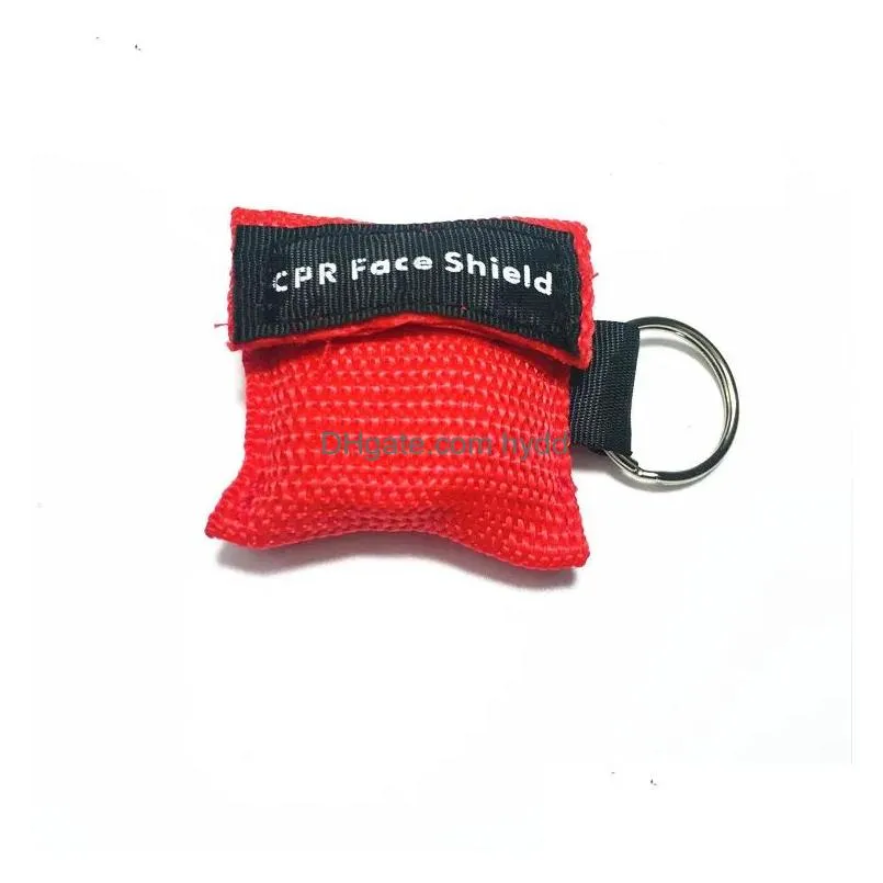 500pcs 8 color outdoor gadgets key chain emergency cpr face shields resuscitation face mask cpr pocket maskszz