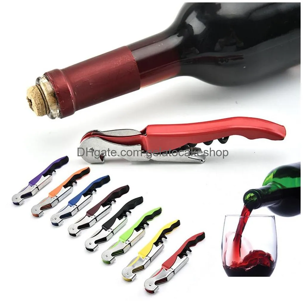 waiter corkscrew wine openers multi-functional 2 in 1 bottle openers stainless steel wine key kitchen gadget bar accessories 065210