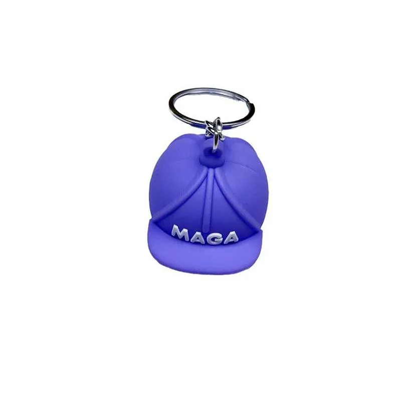 12 styles macaron cartoon trump cap keychain cute car accessories rubber keychains