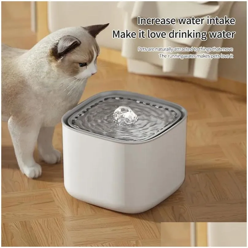 Cat Bowls & Feeders Smart Pet Water Dispenser Matic Filtration Circating Large Capacity Dog And Cat Drop Delivery Home Garden Pet Supp Otxdc