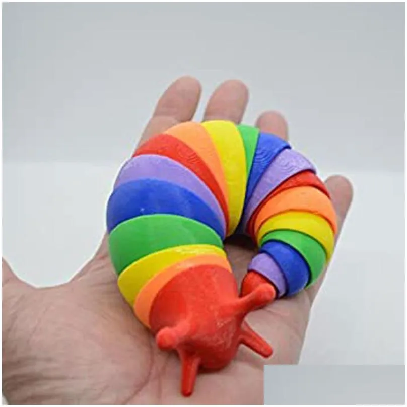 fidget toys slug articulated flexible 3d  seals slugs fidget toy all ages relief anti-anxiety sensory for children aldult