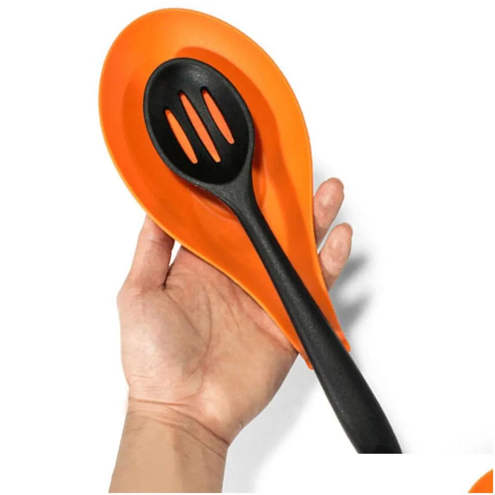 spoon storage holder silicone insulation spoon pad pot mat heat resistant tablemat eat drink glass coaster tray kitchen supplies