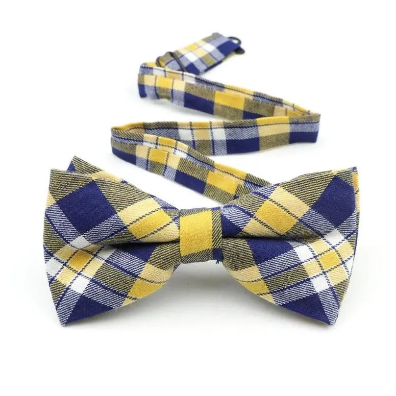 bow ties men fashion bright striped plaid soft cotton bowtie double fracture butterfly designer cravat for wedding england style