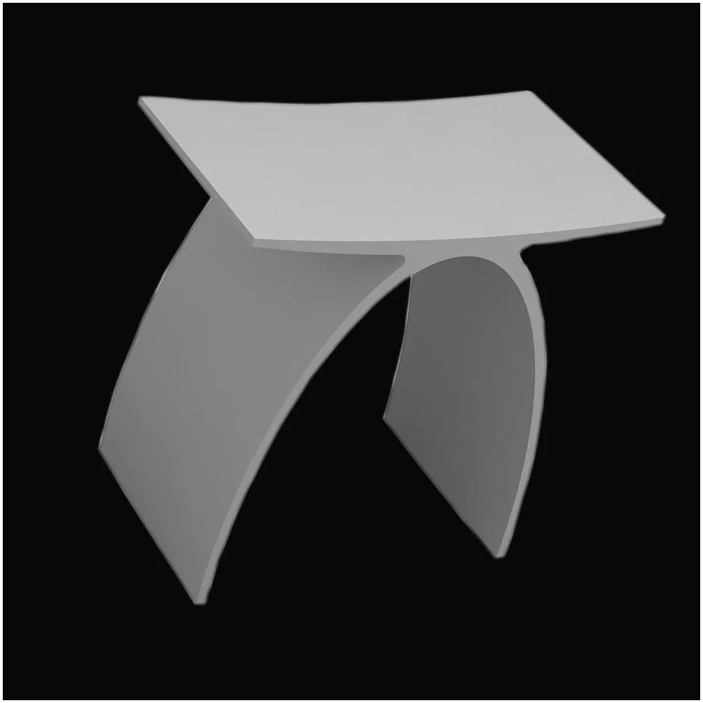 bathroom stool modern curved design furniture bench seat acrylic solid surface stone chair 0102