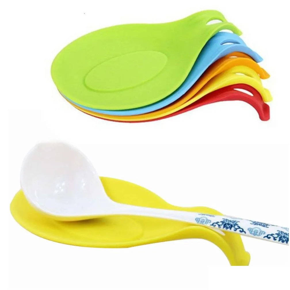spoon storage holder silicone insulation spoon pad pot mat heat resistant tablemat eat drink glass coaster tray kitchen supplies