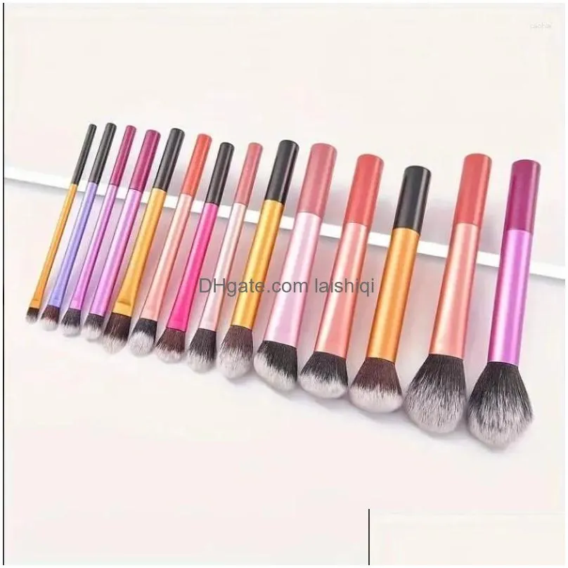 makeup brushes 14pcs colorful brush kit soft synthetic hair make up powder foundation blush eyeshadow cosmetic tools