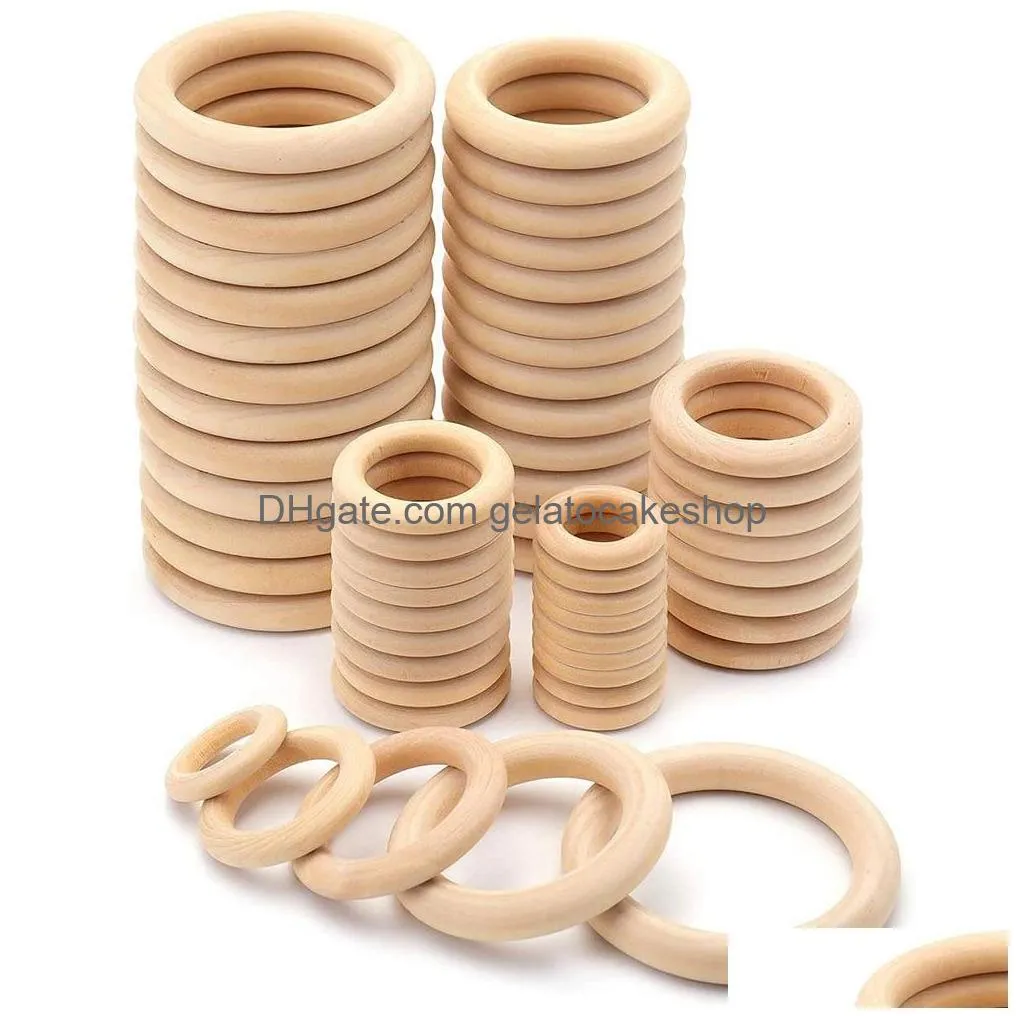 unfinished solid natural wood ring for diy project crafts wood hoops ornaments jewelry making accessories