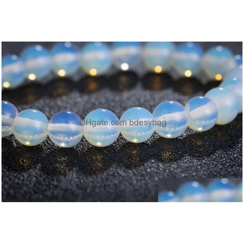 8mm Crystal Moonstone Strands Handmade Beaded Bracelets For Women Girl Men Adjustable Charm Yoga Jewelry Fashion Accessories