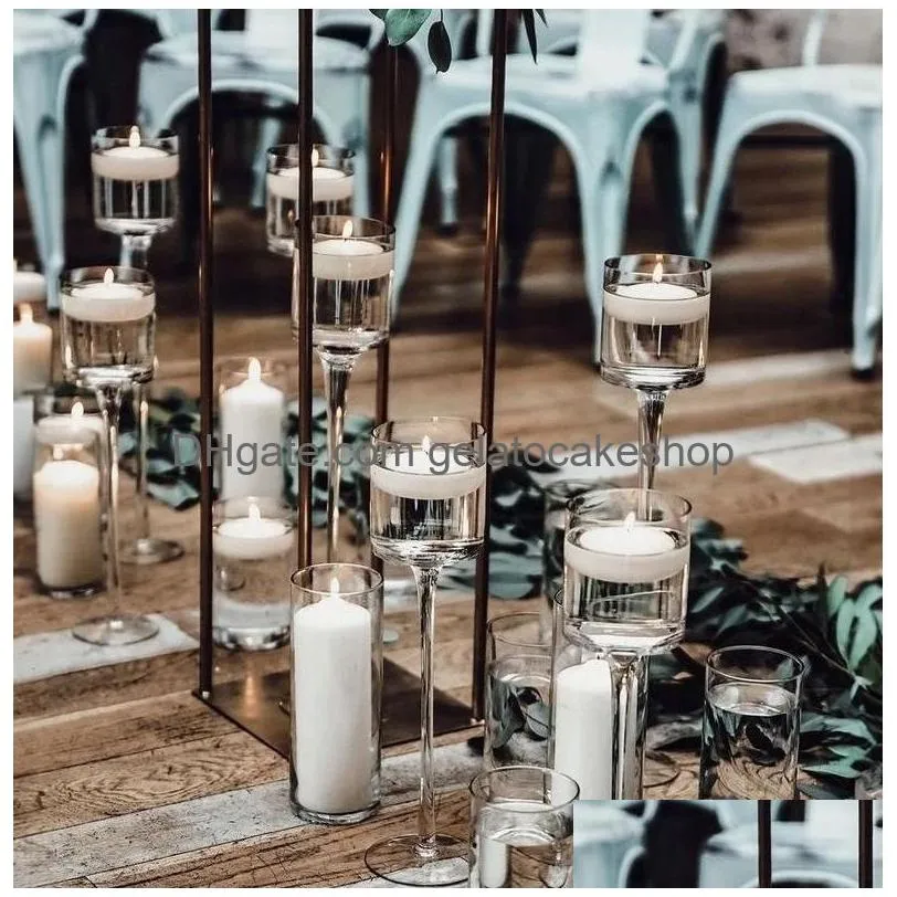 romantic glass candle holders simple wedding decorations elegant ideal dinner candle holders bar cup party table candlesticks