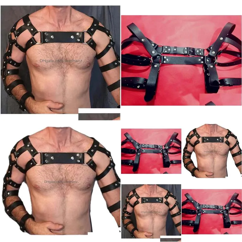 tops mens tank tops adjustable gay body bondage harness strap fetish men sexual chest faux leather harness belts rave clothing
