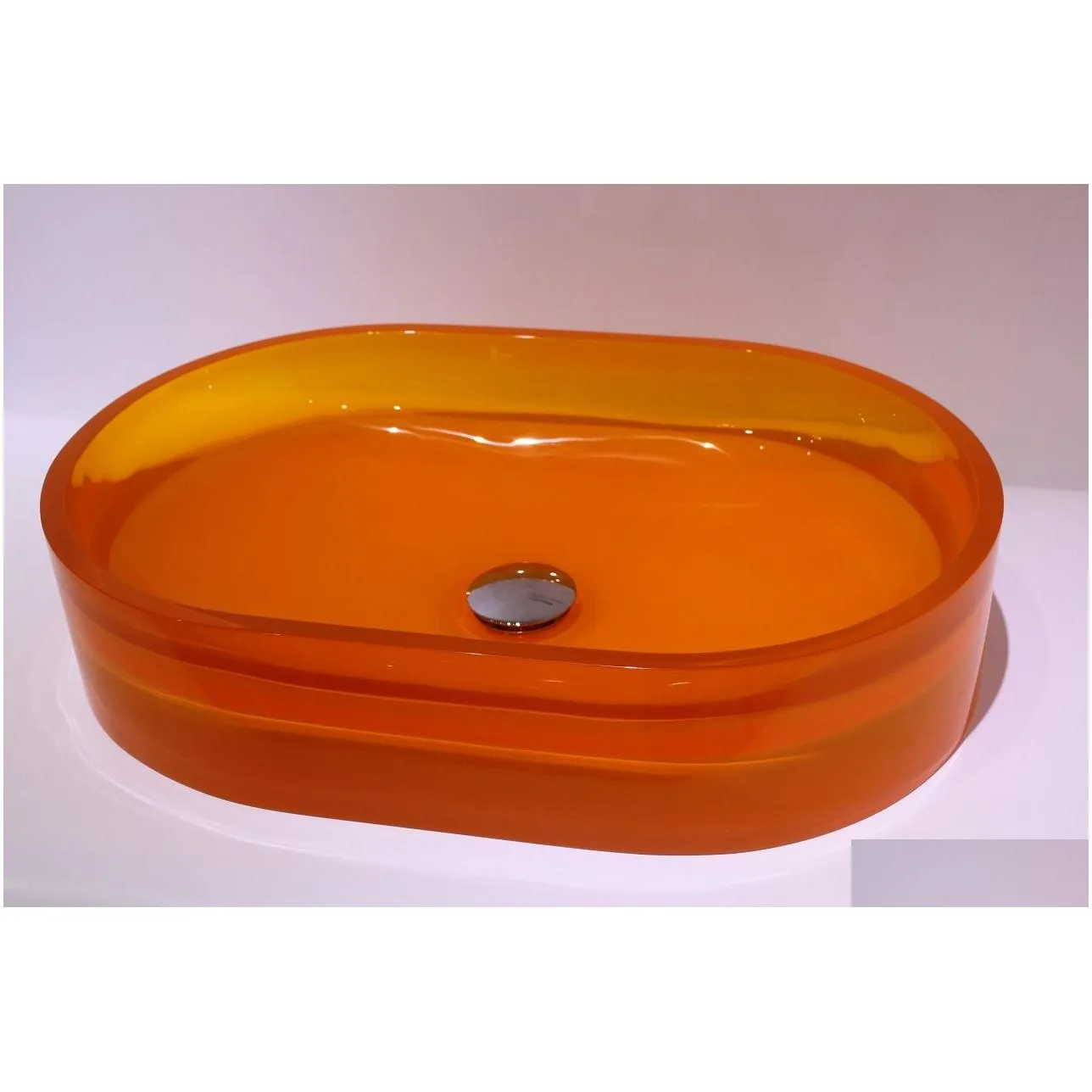 bathroom resin oval countertop sink colourful cloakroom washbasin solid surface stone vessel sinks rs38279