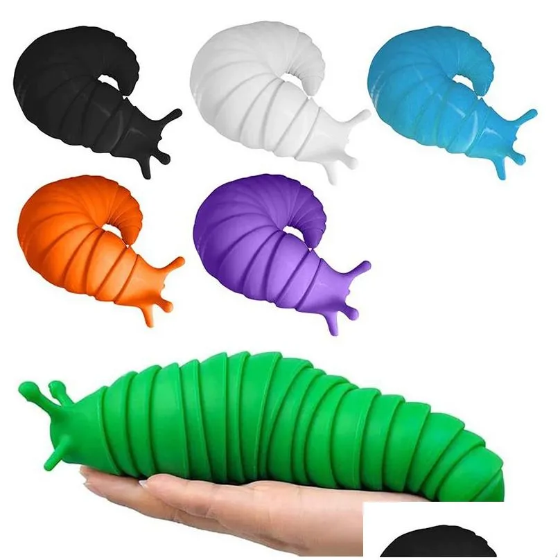 fidget toys slug articulated flexible 3d  seals slugs fidget toy all ages relief anti-anxiety sensory for children aldult