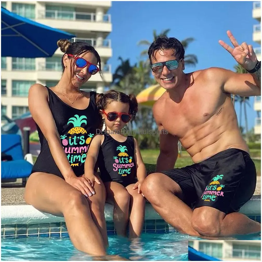 summer family look swimwear mommy and me bikini bathing suits daddy son shorts family matching beach wear swimsuits