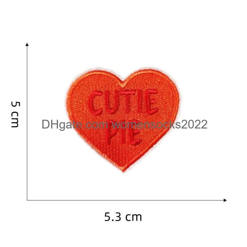 valentines day iron ones colorful heart shaped embroidered applique repair decoration for clothing jacket hats backpack