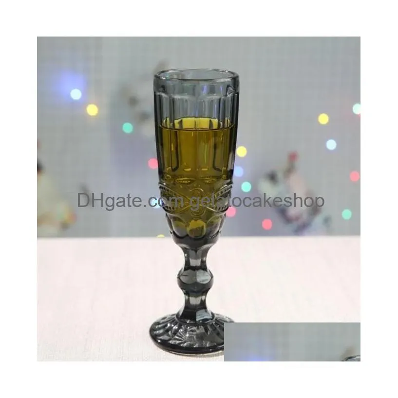 wedding party anniversary christmas birthday 5oz vintage pattern embossed champagne glass 150ml premium glass