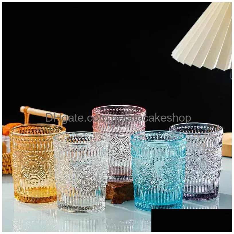 water glasses drinking cups vintage crystal glasre aesthetic juice glass cup drinkware for juice cocktail kitchen dining table