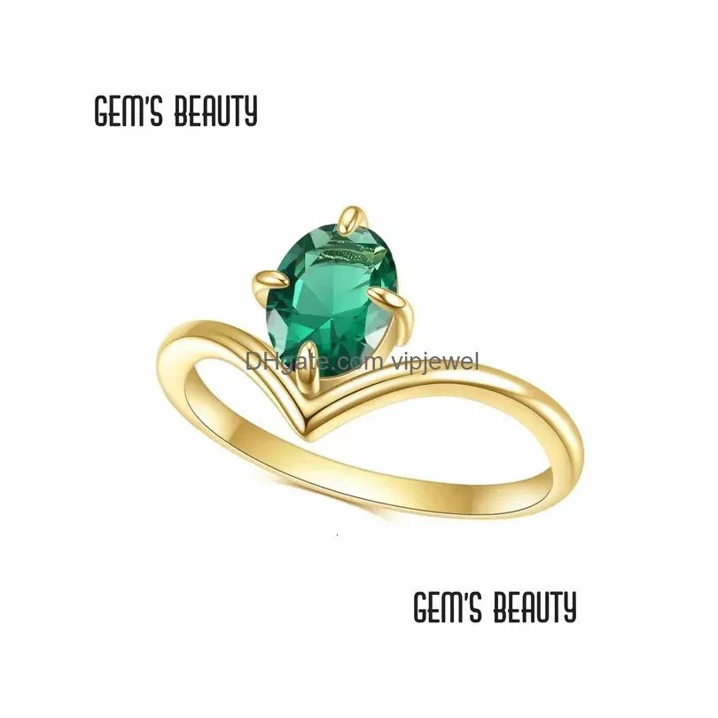 gems beauty 14k gold filled for women rings 925 sterling silver blue-green emerald rings engagement proposal wedding band 240111