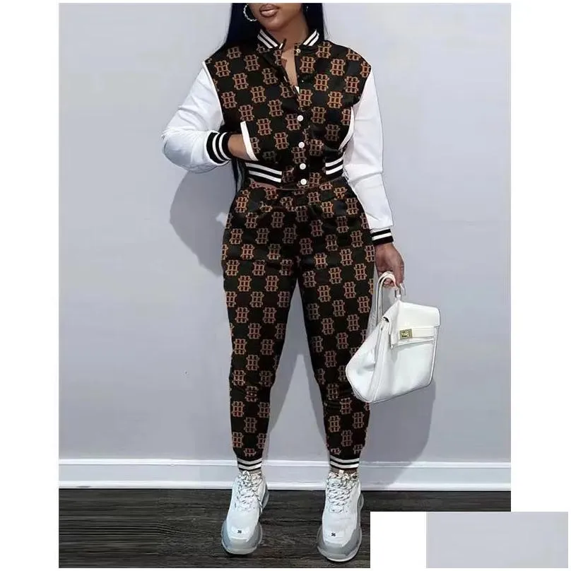 autumn and winter new baseball two piece set, women`s forest style sexy, light luxury, high end, versatile, popular fashion brand