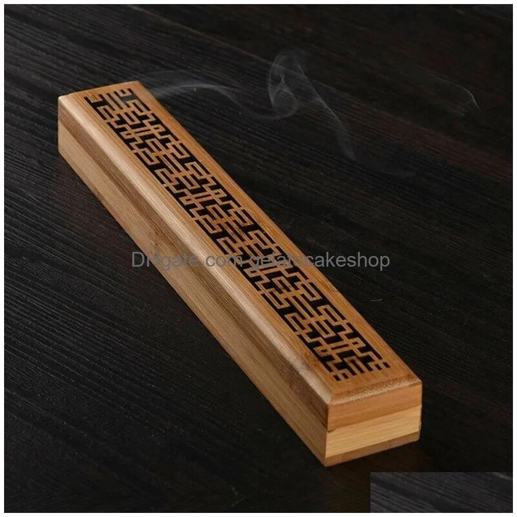 bamboo wooden incense burners holder incense stick ash burner joss incense box burner home decor decoration