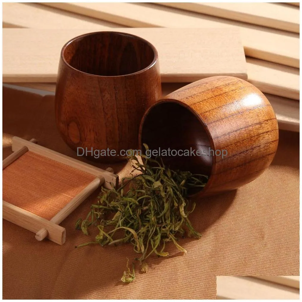 wooden big belly cups handmade natural spruce wood cups beer tea coffee milk water cup kitchen bar drinkware