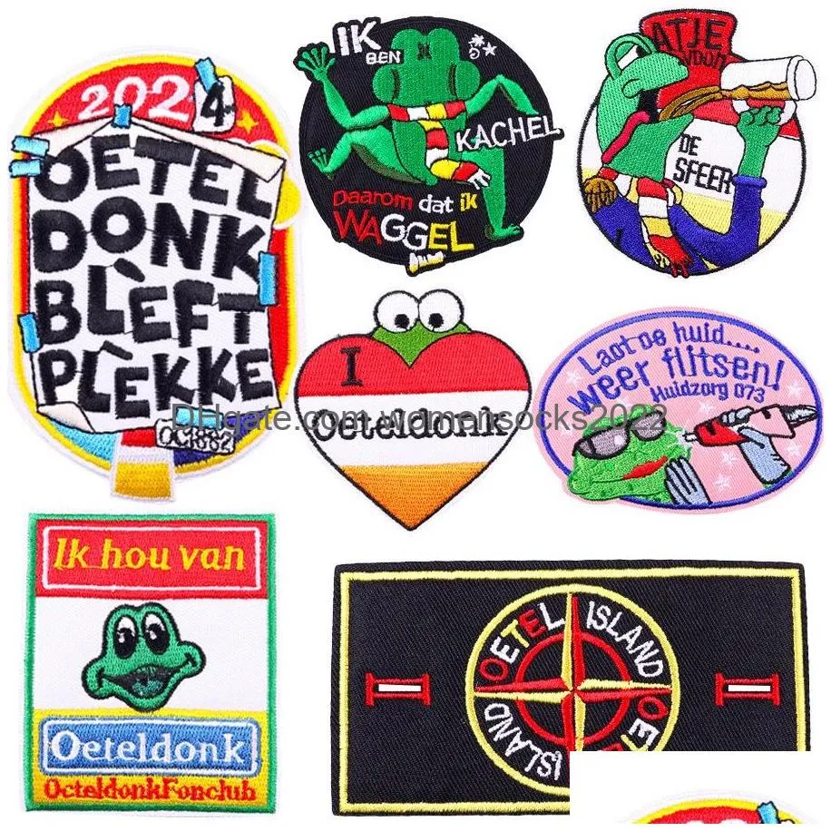 cartoon frog iron ones for clothing sew on embroidered love repair applique for clothes jeans backpack jacket diy