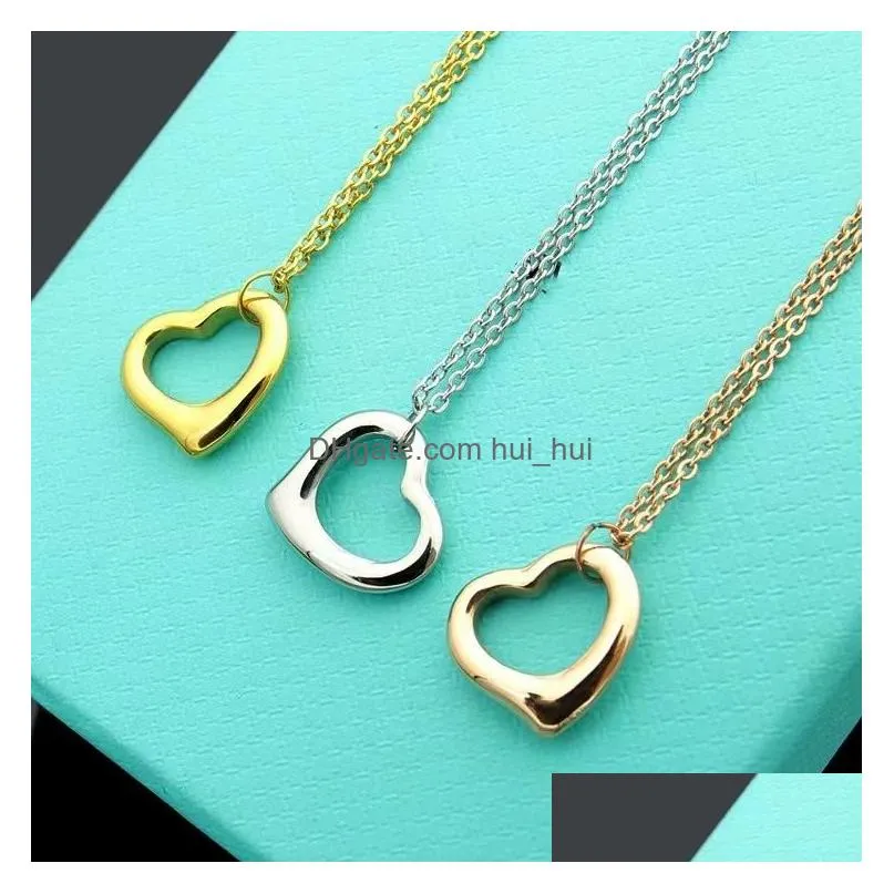 Pendant Necklaces Designer Ism Classic Necklace Product Luxury Hollow Out Single Double Love 18K Gold High Quality Drop Delivery Jew Dh4Pd