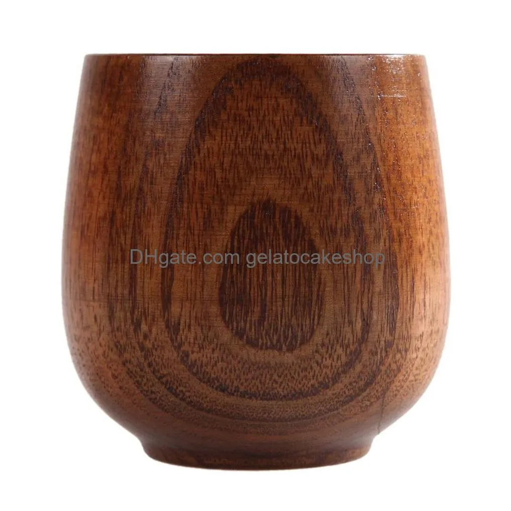 wooden big belly cups handmade natural spruce wood cups beer tea coffee milk water cup kitchen bar drinkware