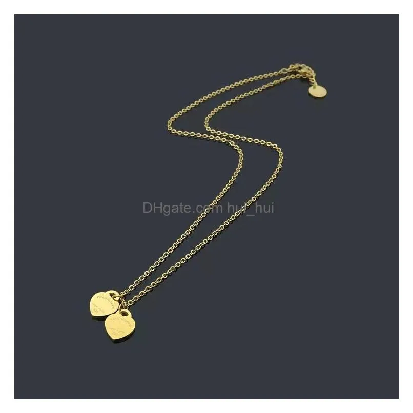 Pendant Necklaces Designer Jewelry Heart Necklace Elegant Rose Gold Valentine Day Tiff Style Luxury Drop Delivery Pendants Dhgsw