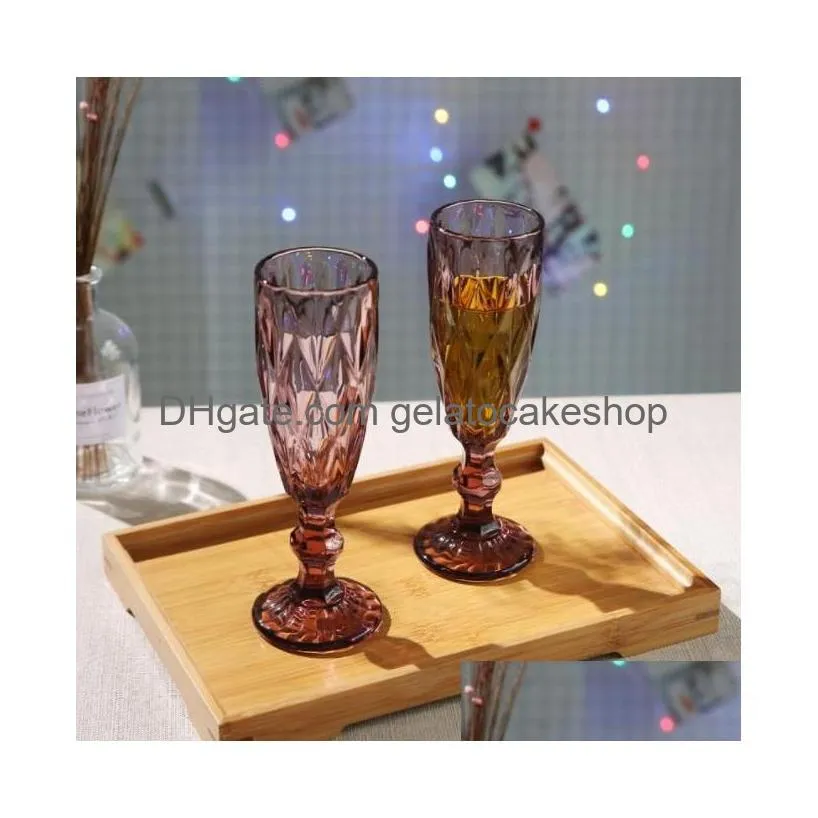 colorful champagne cup glass cups cocktail whiskey cups crystal sculpture juice glass goblet wine glass crystal engraved color