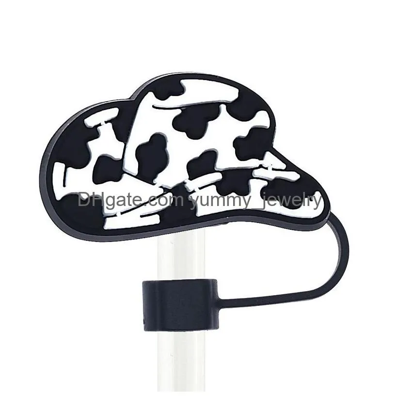 girls cow movie film silicone straw toppers accessories cover charms reusable splash proof drinking dust plug decorative 8mm/10mm straw