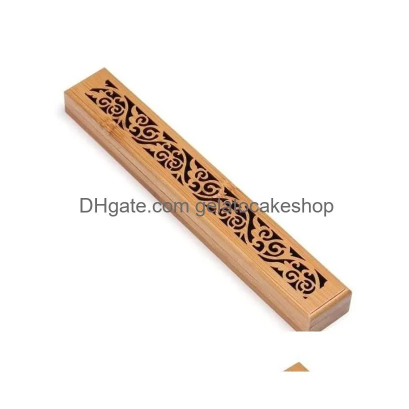 bamboo wooden incense burners holder incense stick ash burner joss incense box burner home decor decoration