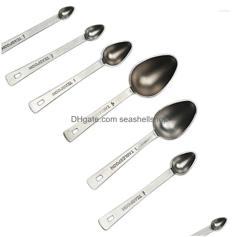 Measuring Tools Spoons Set Stainless Steel Stackable Tablespoons Home Kitchen Accessories Drop Delivery Dhpci