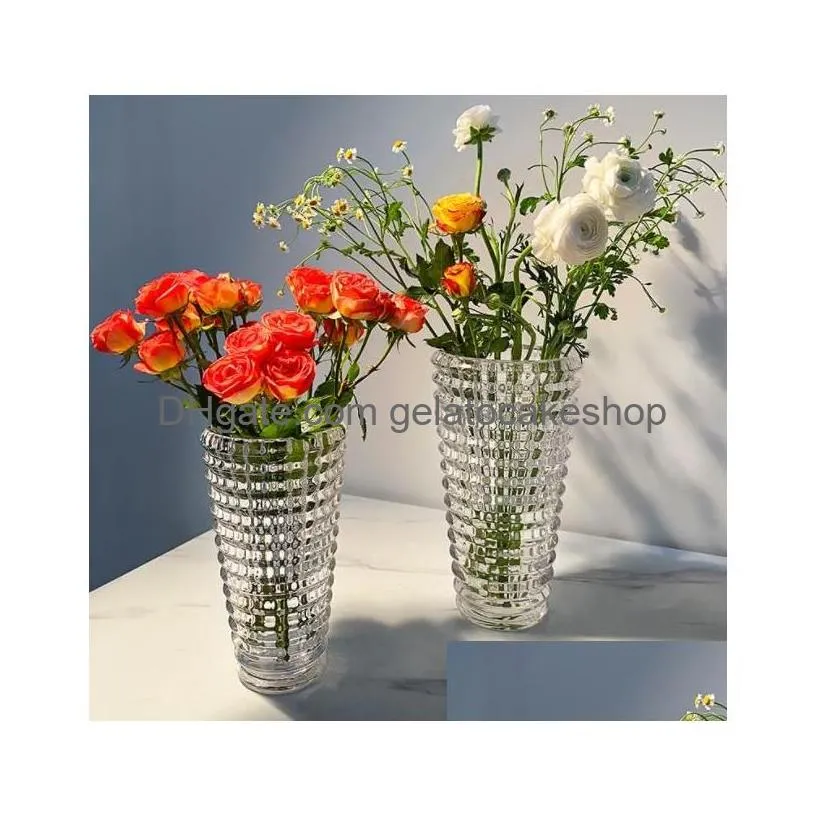 light luxury creative european style glass vase dry flower tabletop ornament decorative utensils terrarium vases for decoration