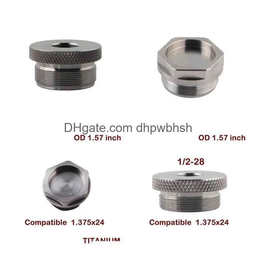 titanium screw caps thread adapter 1.375x24 fitting adpater 1/2x28 5/8x24 for 10inch kits drop delivery