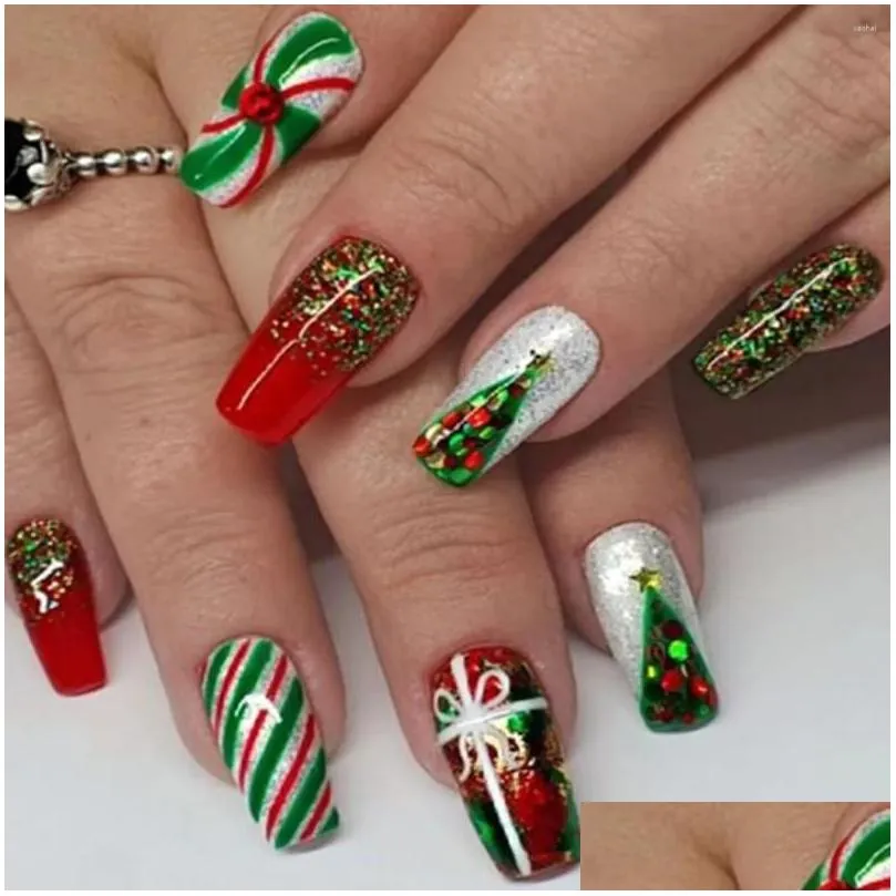 false nails christmas nail sweet style wearing medium wearable