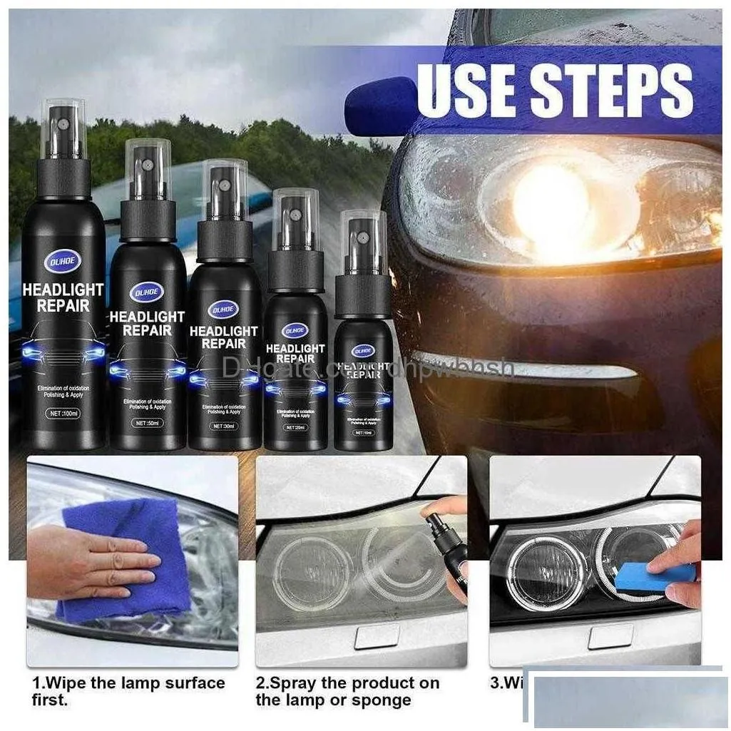 car light restorative liquid removing oxidation dirt portable headlight repair polish for restoration f2w9 drop delivery