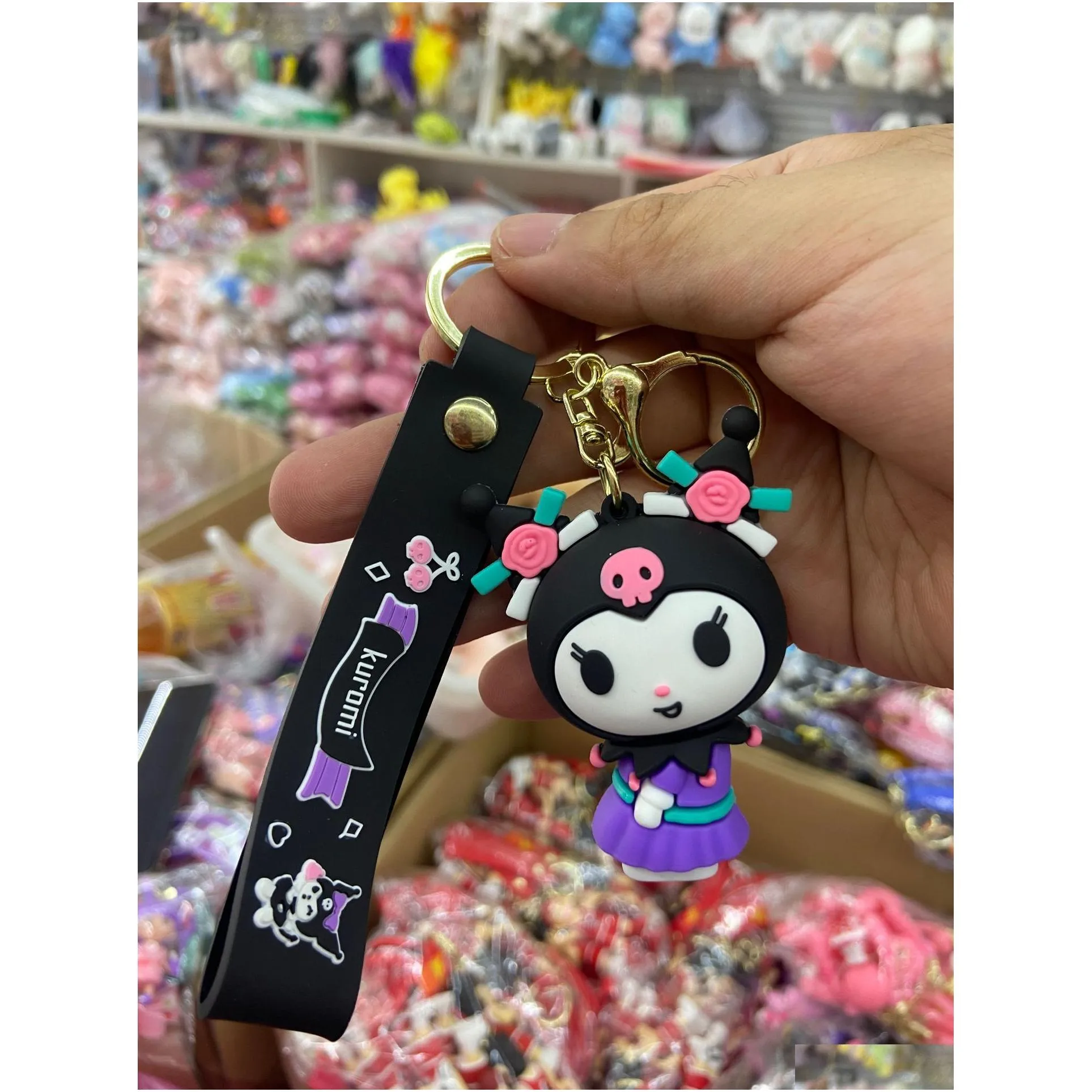 wholesale anime keychain dog kuromi bear keychain doll small gift cartoon pendant