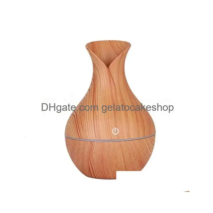 wood grain  humidifier aroma oil diffuser ultrasonic wood air humidifier fashion usb mini led lights for home offic