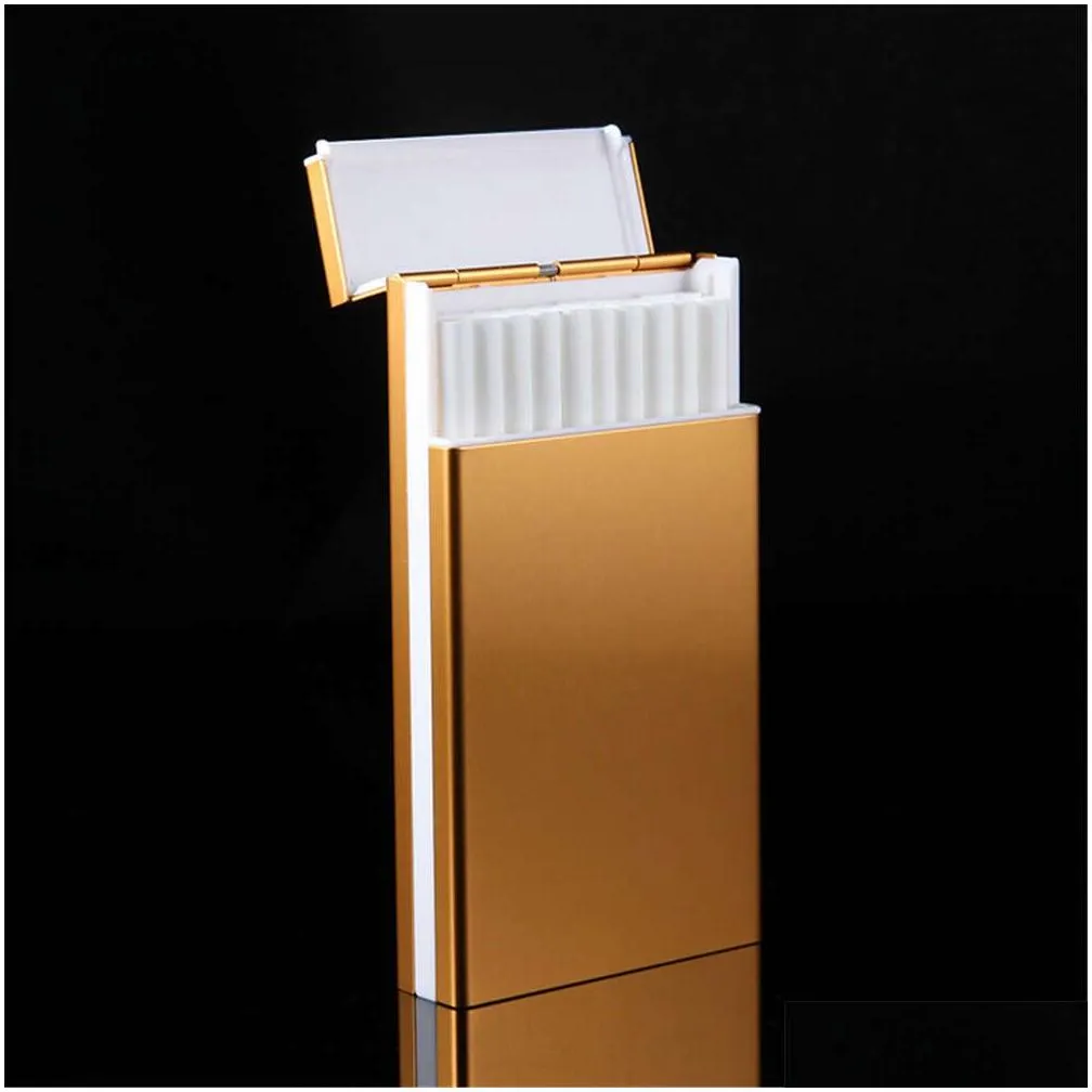 ladys cigarette case 20pcs capacity ultra thin cigarettes box automatic  lid tobacco holder pocket box cigarette accessories