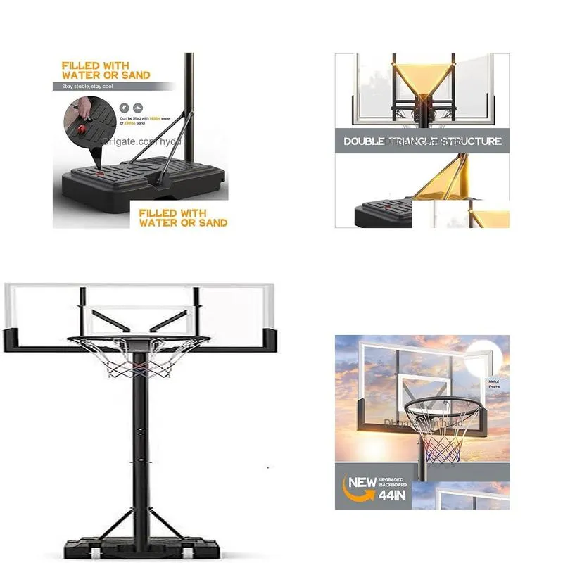 balls basketball hoop goal system outdoor indoor court 7510 ft height adjustable 44in backboard for youthadultskids 230831
