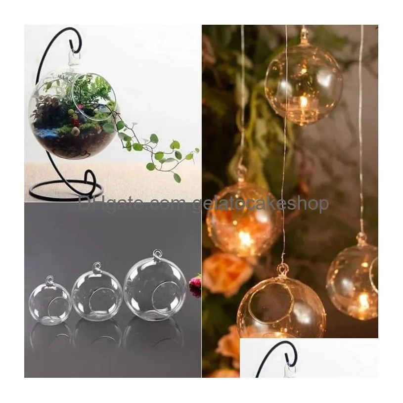 glass candle holder hanging tealight globes terrarium wedding candle candlestick vase home bar decor