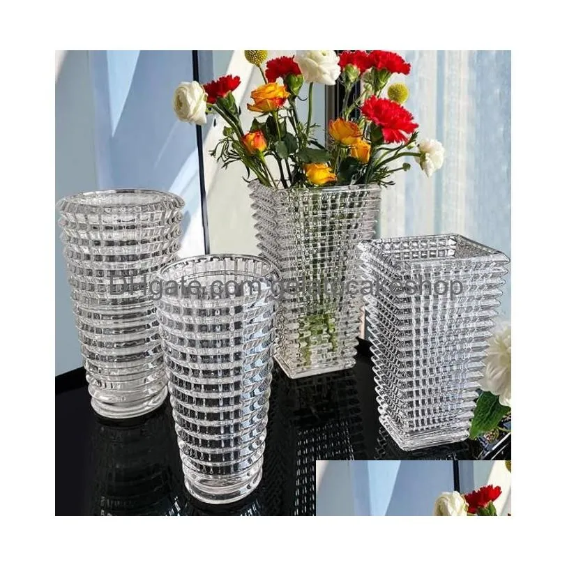 light luxury creative european style glass vase dry flower tabletop ornament decorative utensils terrarium vases for decoration